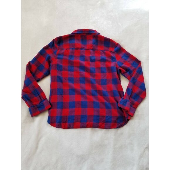 AMERICAN EAGLE Plaid Boyfriend Women's Large Shirt Lumberjack Shacket Jacket - Picture 2 of 8